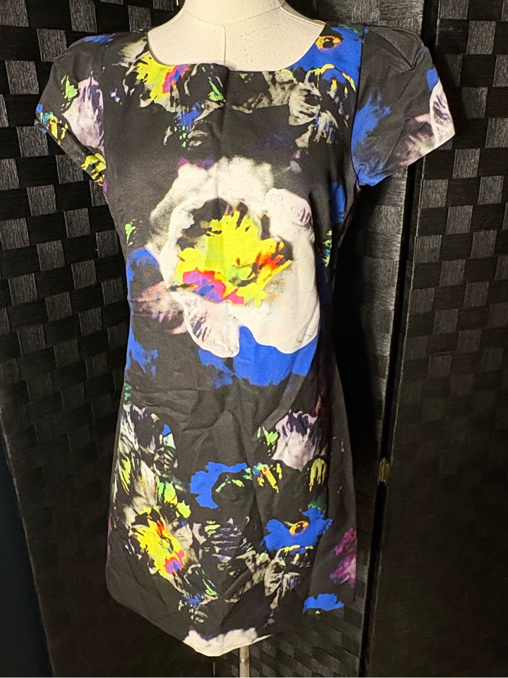 MILLY Revolve Chloe Floral Dress Multi Abstract Mini Black